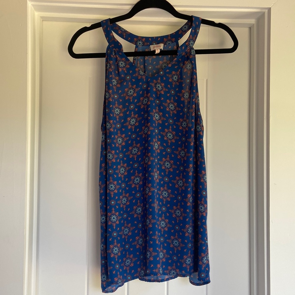 Navy & Orange Pixley tank Size Small